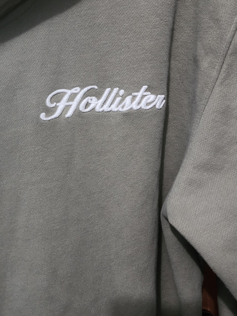 Hollister Olive-Style Fleece Hoodie - Picture 3 of 5